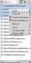 EditorList context menu